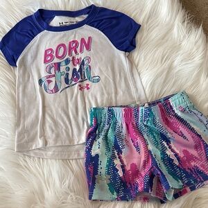 Under Armour Kids' Blue and White 'Born to Fish' Set